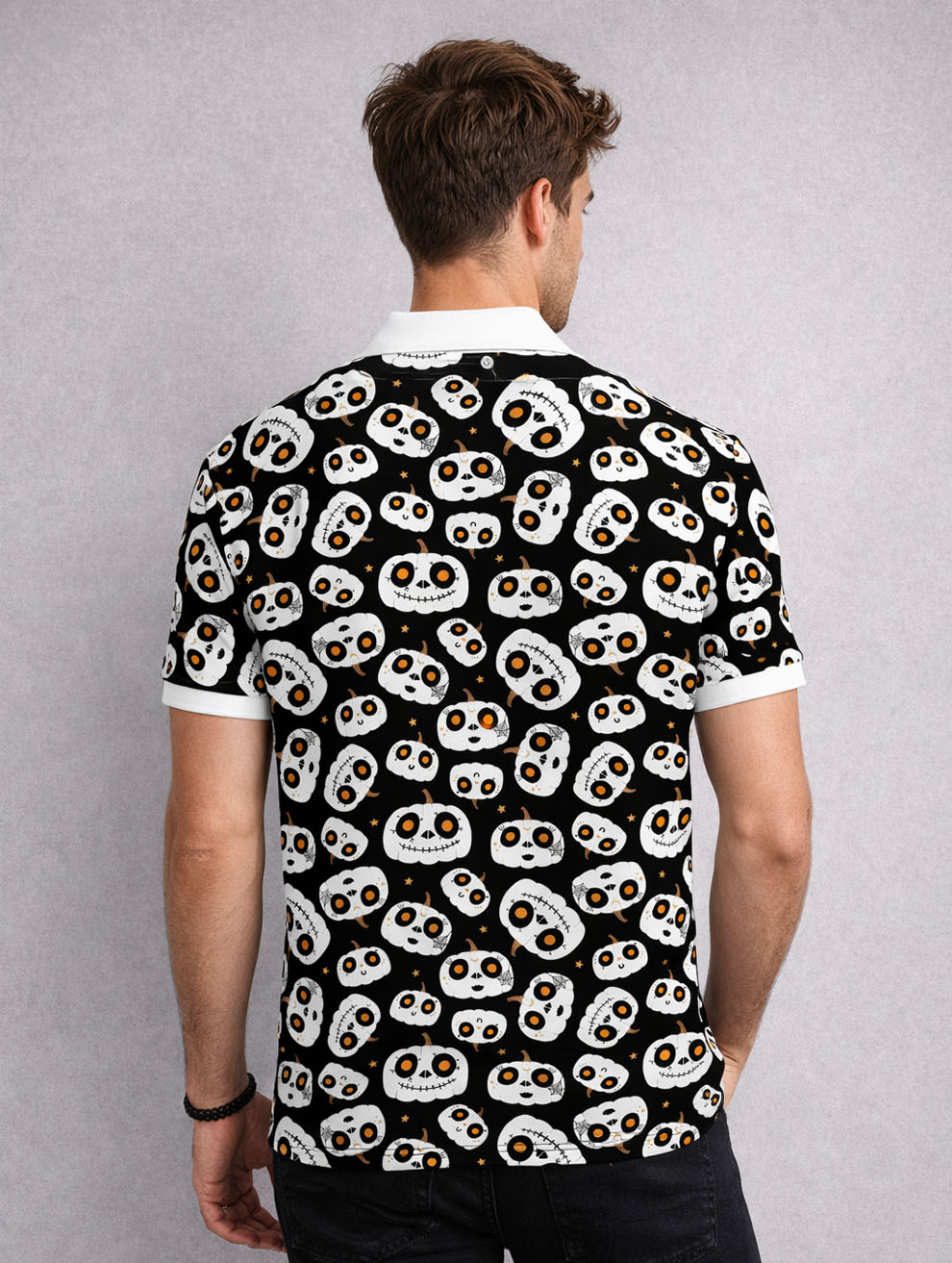 Pumpkin Print Polo T-Shirt