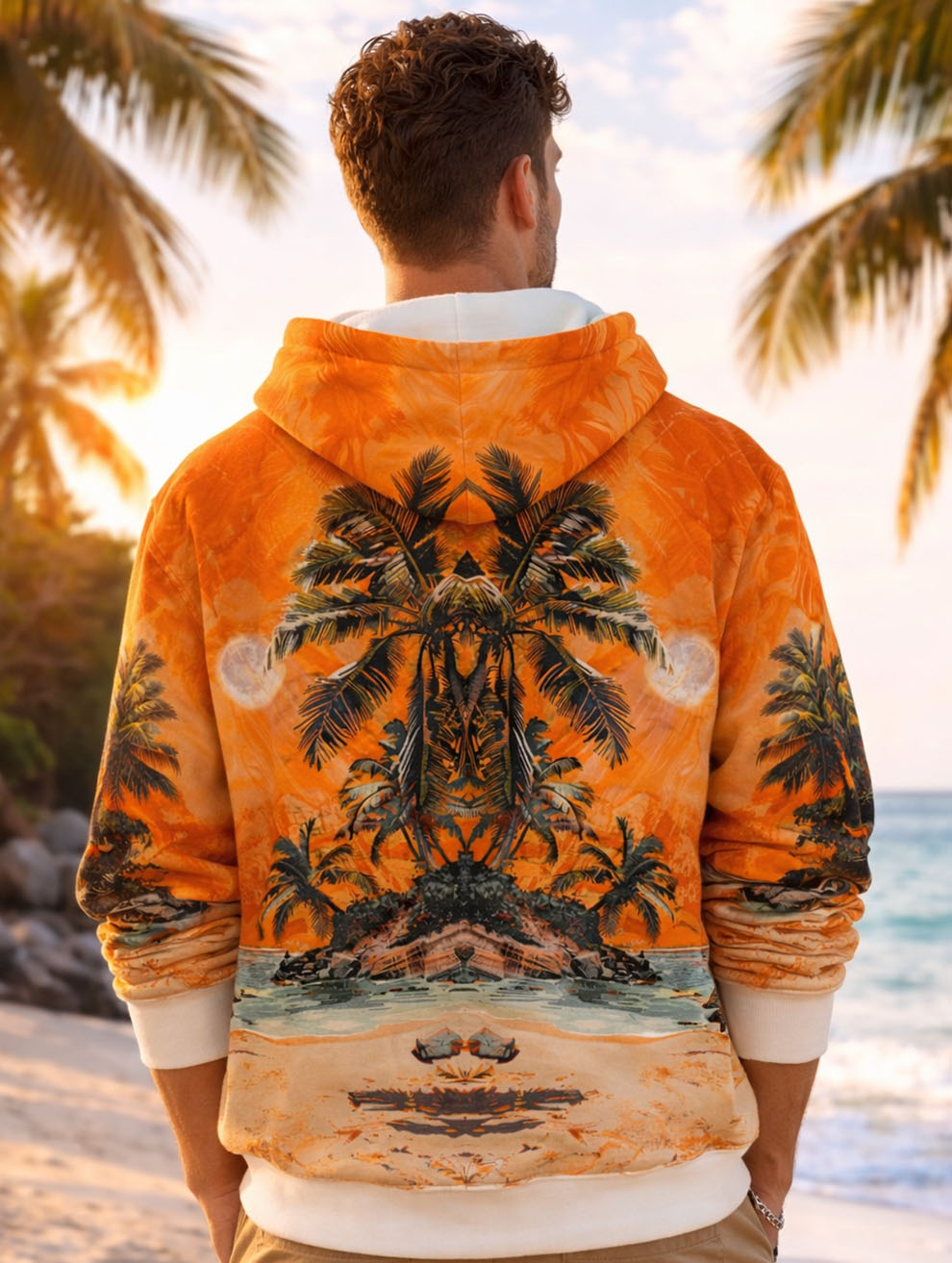 Beach Print Hoodie