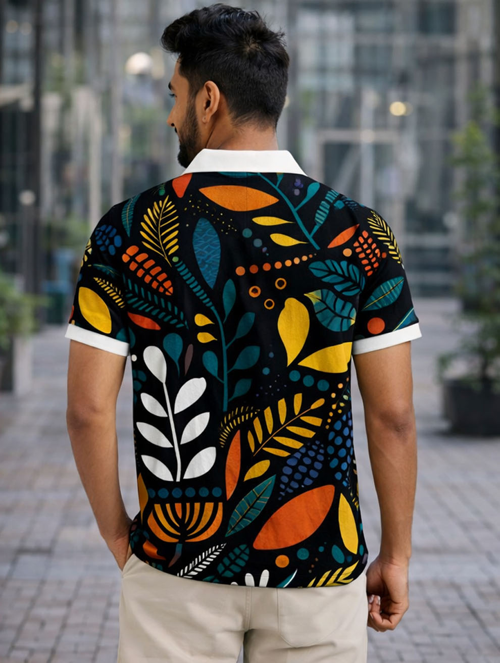 Floral Art Polo T-Shirt