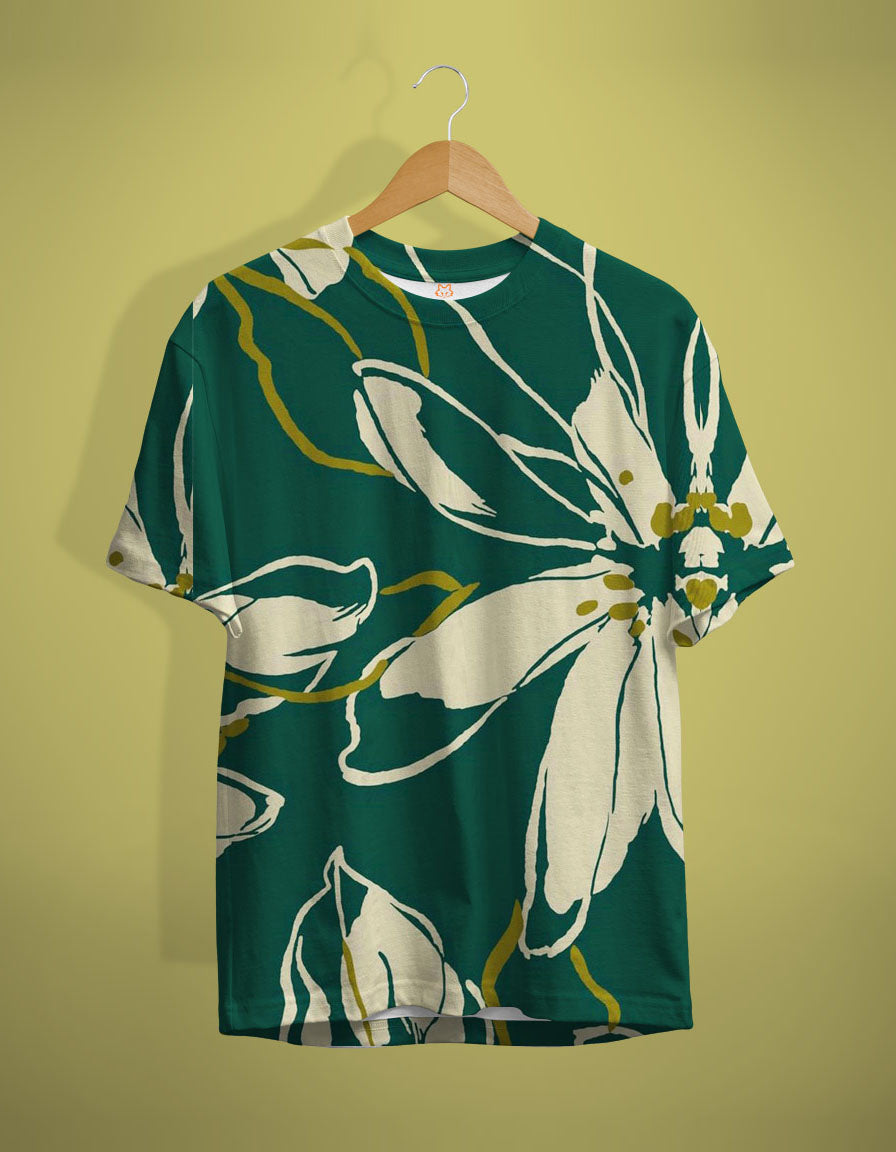 Big Floral Green T-Shirt