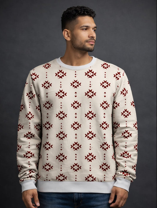 Red Tribal Ethnic Pattern Sweatshirt