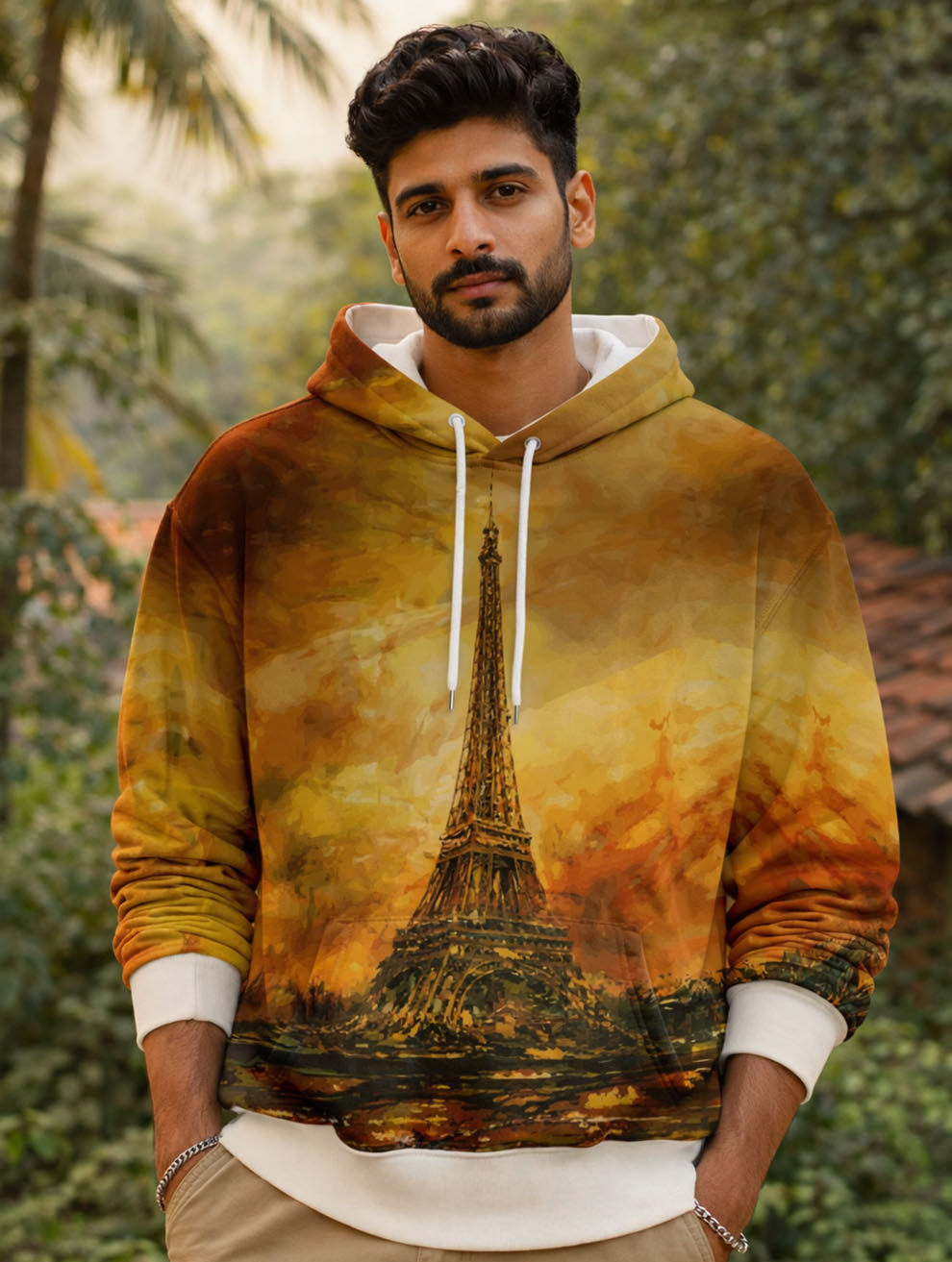 Eiffel Tower Print Hoodie