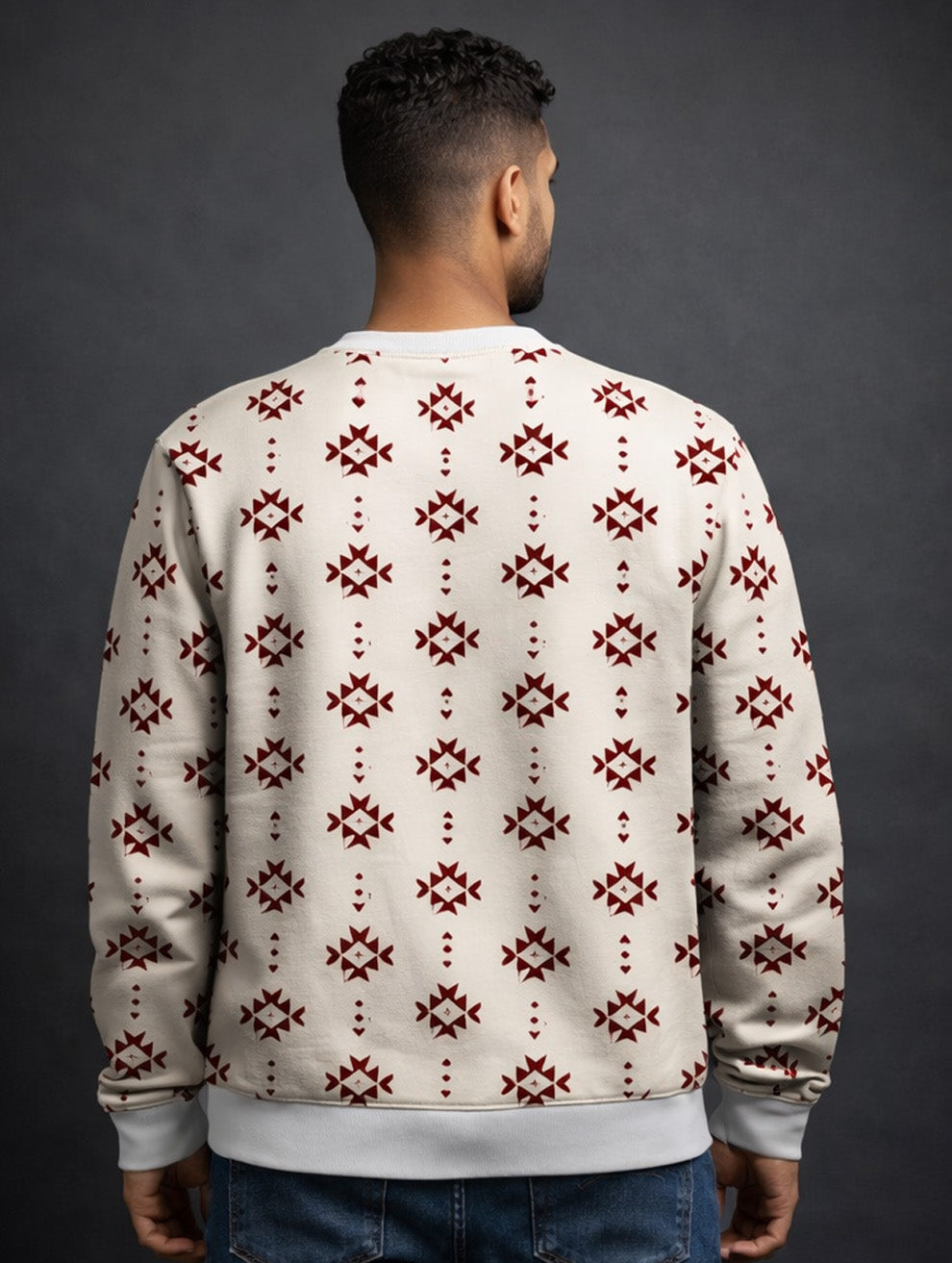 Red Tribal Ethnic Pattern Sweatshirt