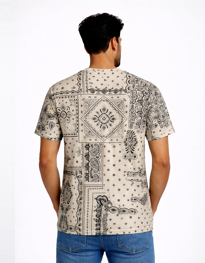 Classic Cream Printed T-Shirt