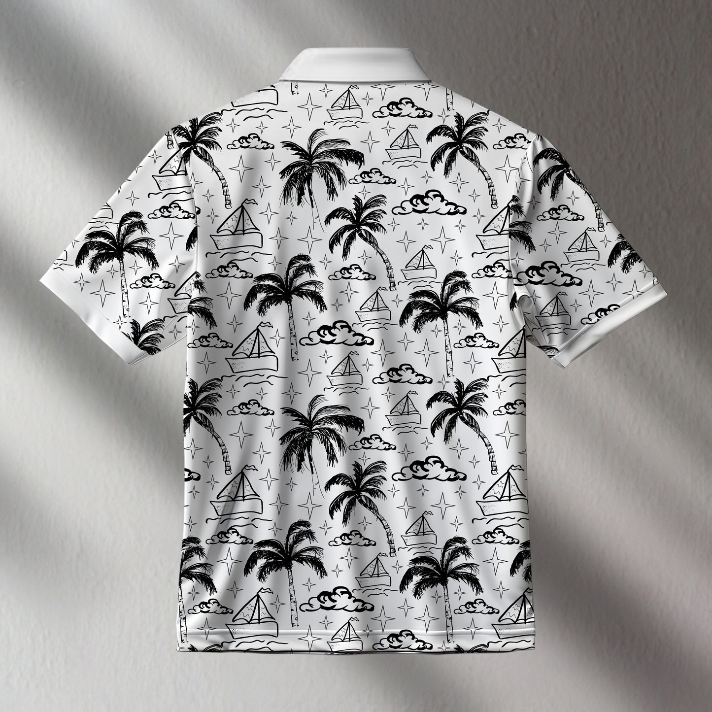 Beach Pattern Printed Polo T-Shirt