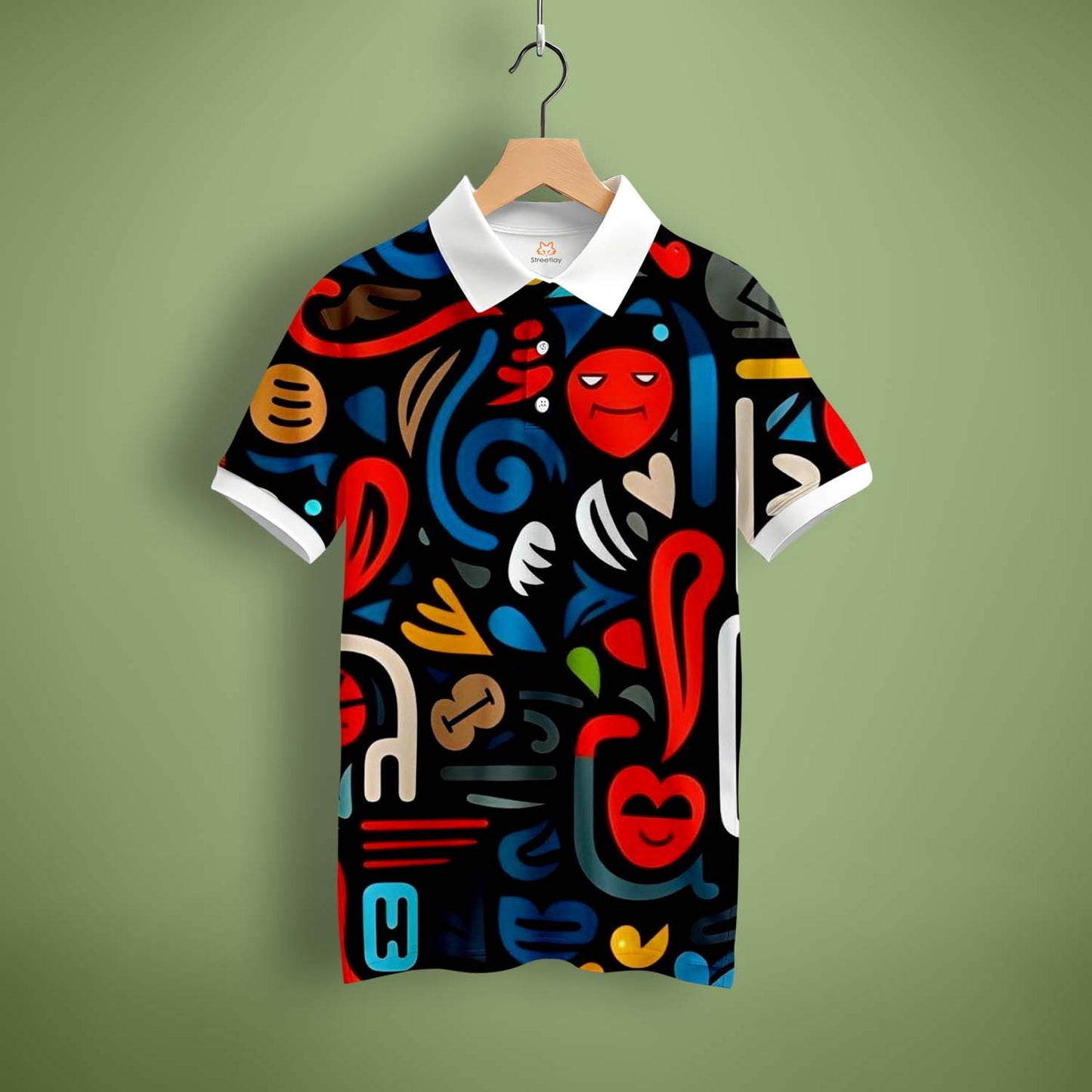 Red Blue Art Polo T-Shirt