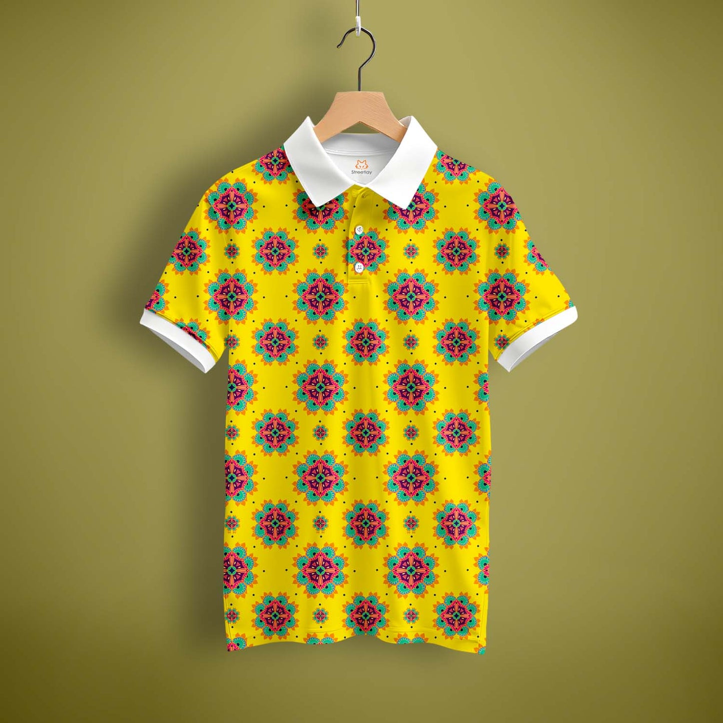 Yellow Flower Polo T-Shirt