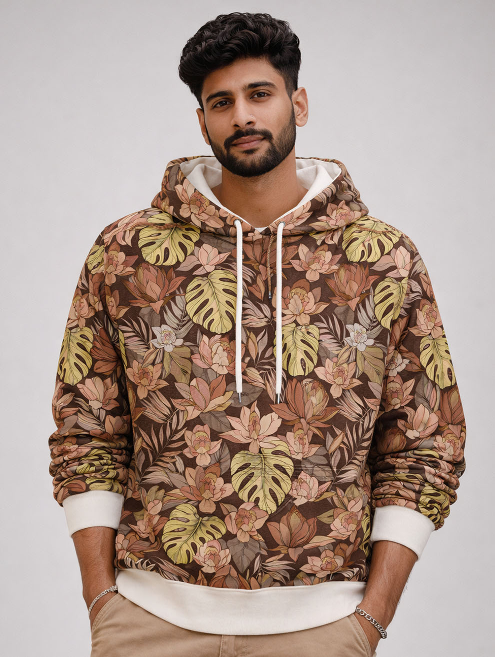 Monstera Leaf Print Hoodie