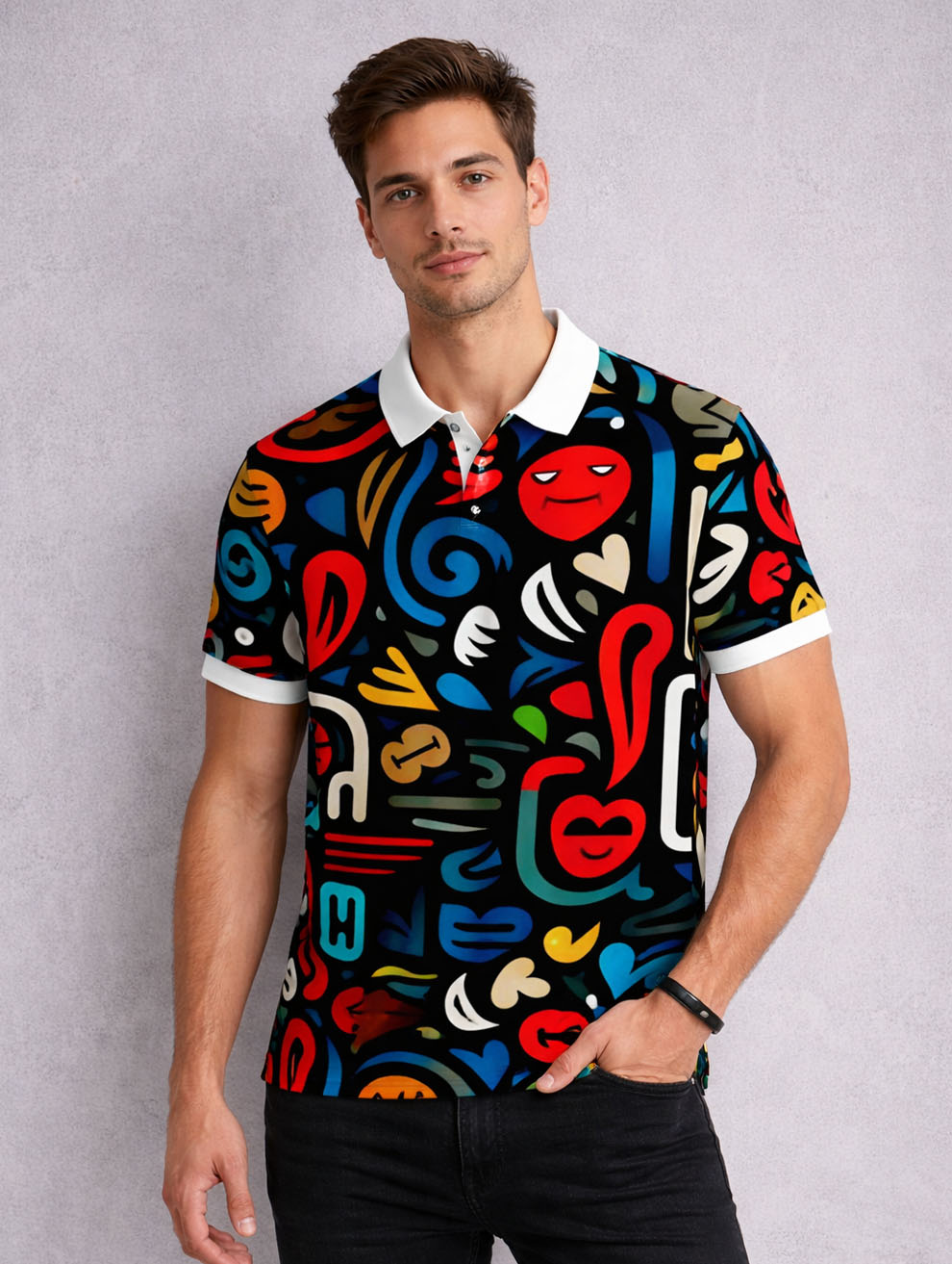 Red Blue Art Polo T-Shirt