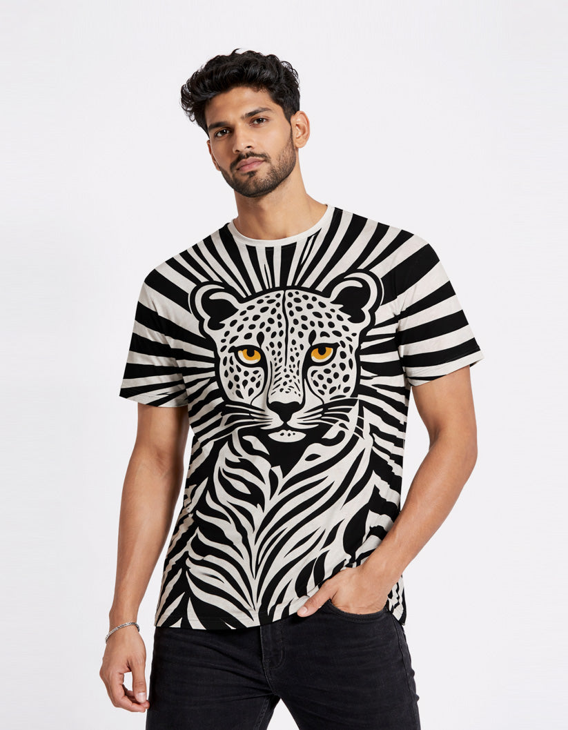 Black and White Leopard Print T-Shirt
