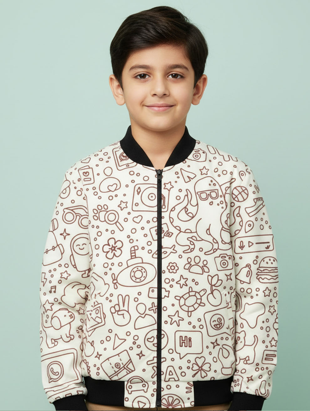 Printed Bomber Jacket #108