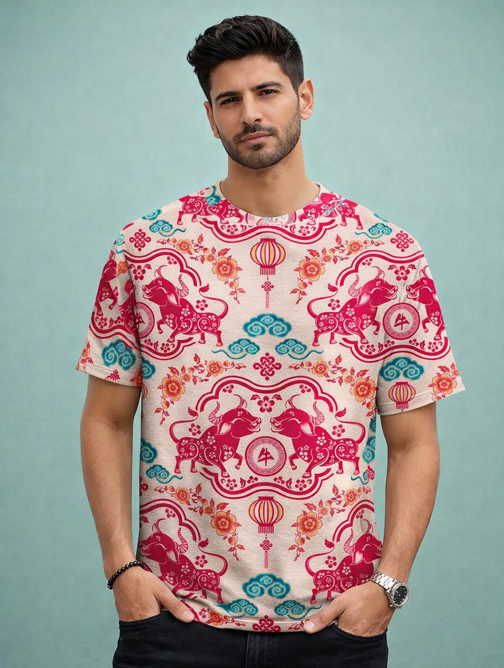 Ethnic Bulls Art T-Shirt