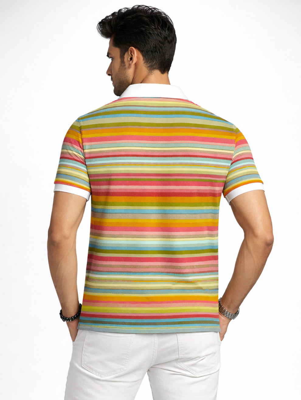 Colorful Rainbow Printed Polo