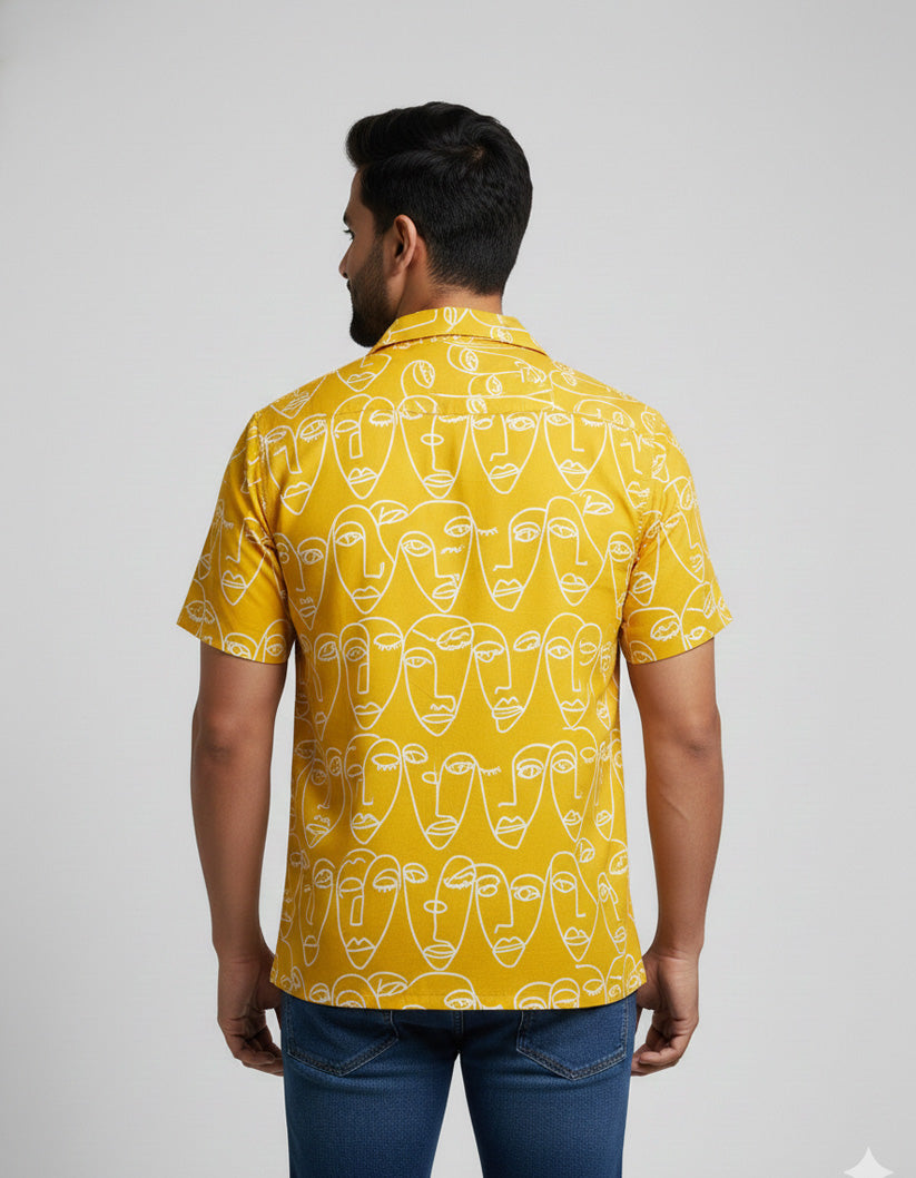 Abstract Faces Printed Shirt