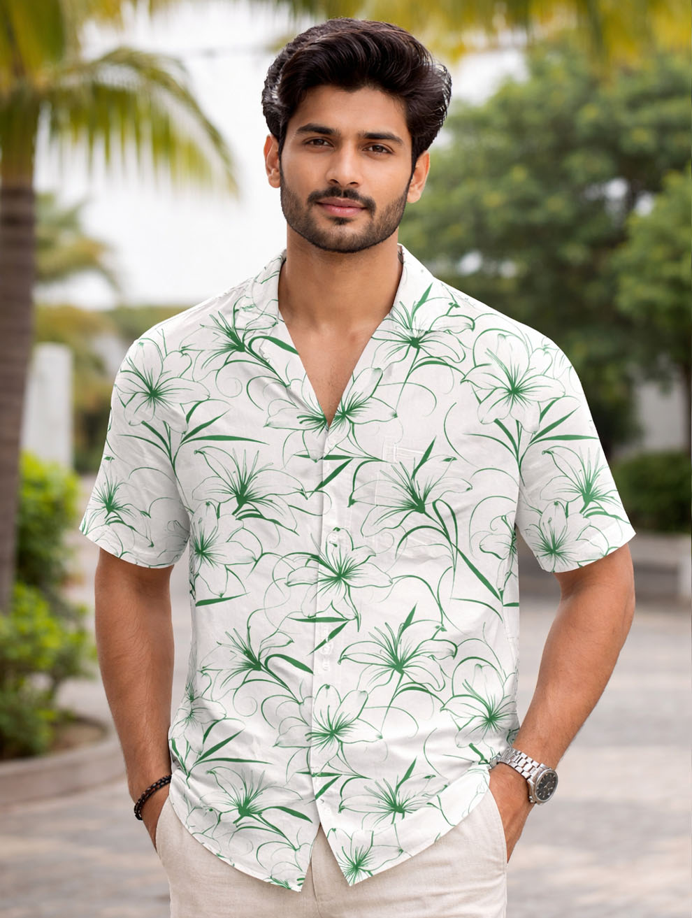 Green Floral Shirt