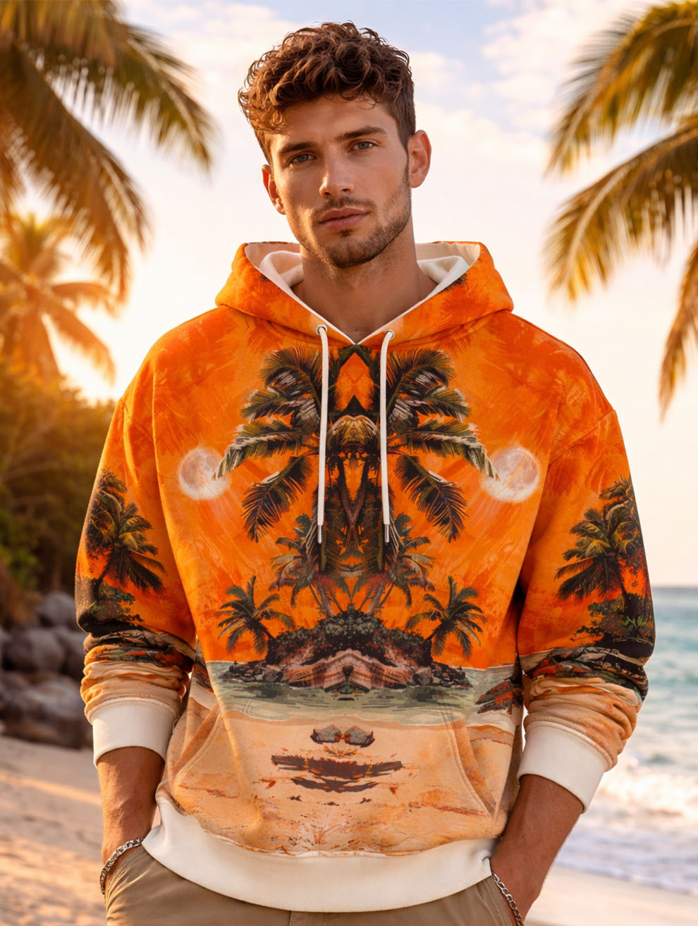 Beach Print Hoodie