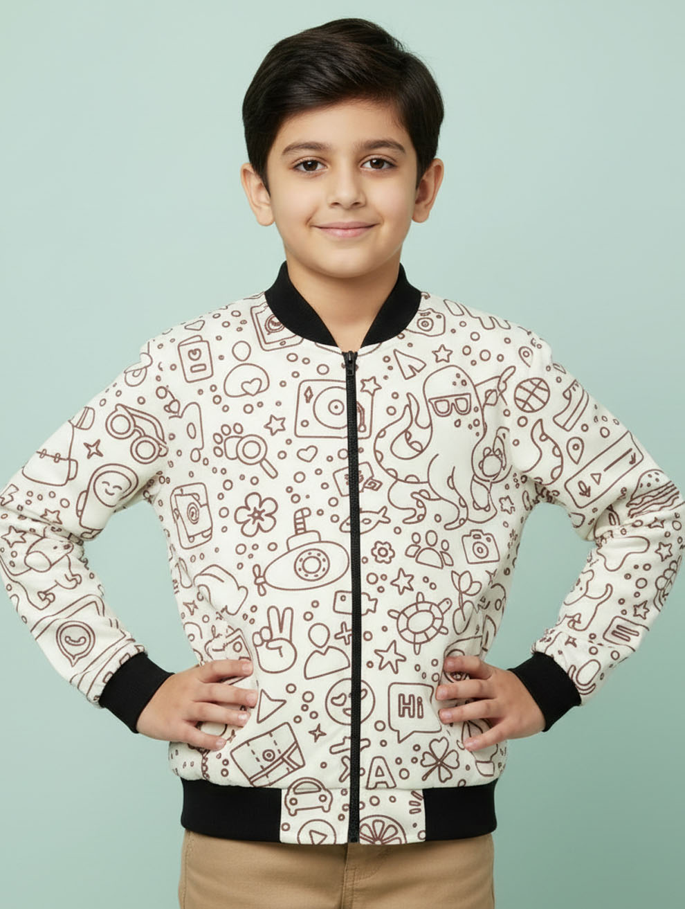 Printed Bomber Jacket #108