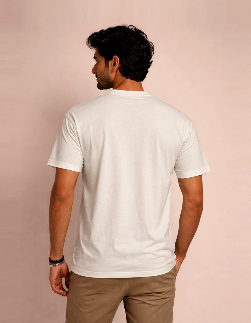 Mushroom Print Round Neck T-Shirt