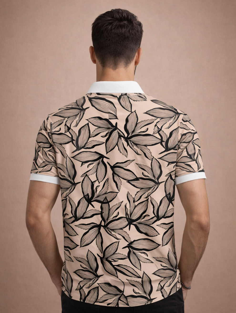 Leafy Print Polo T-Shirt