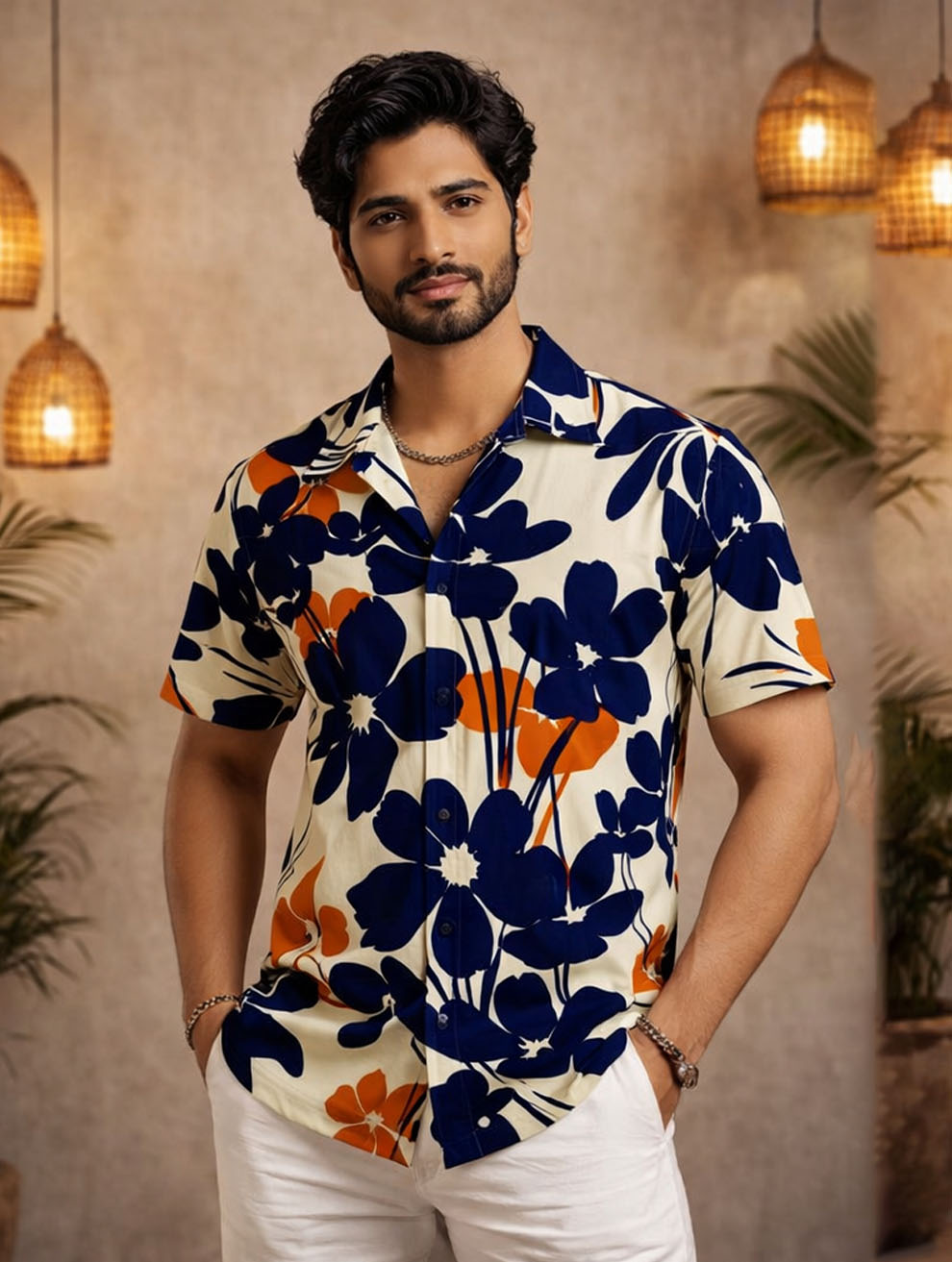 Blue Floral Shirt