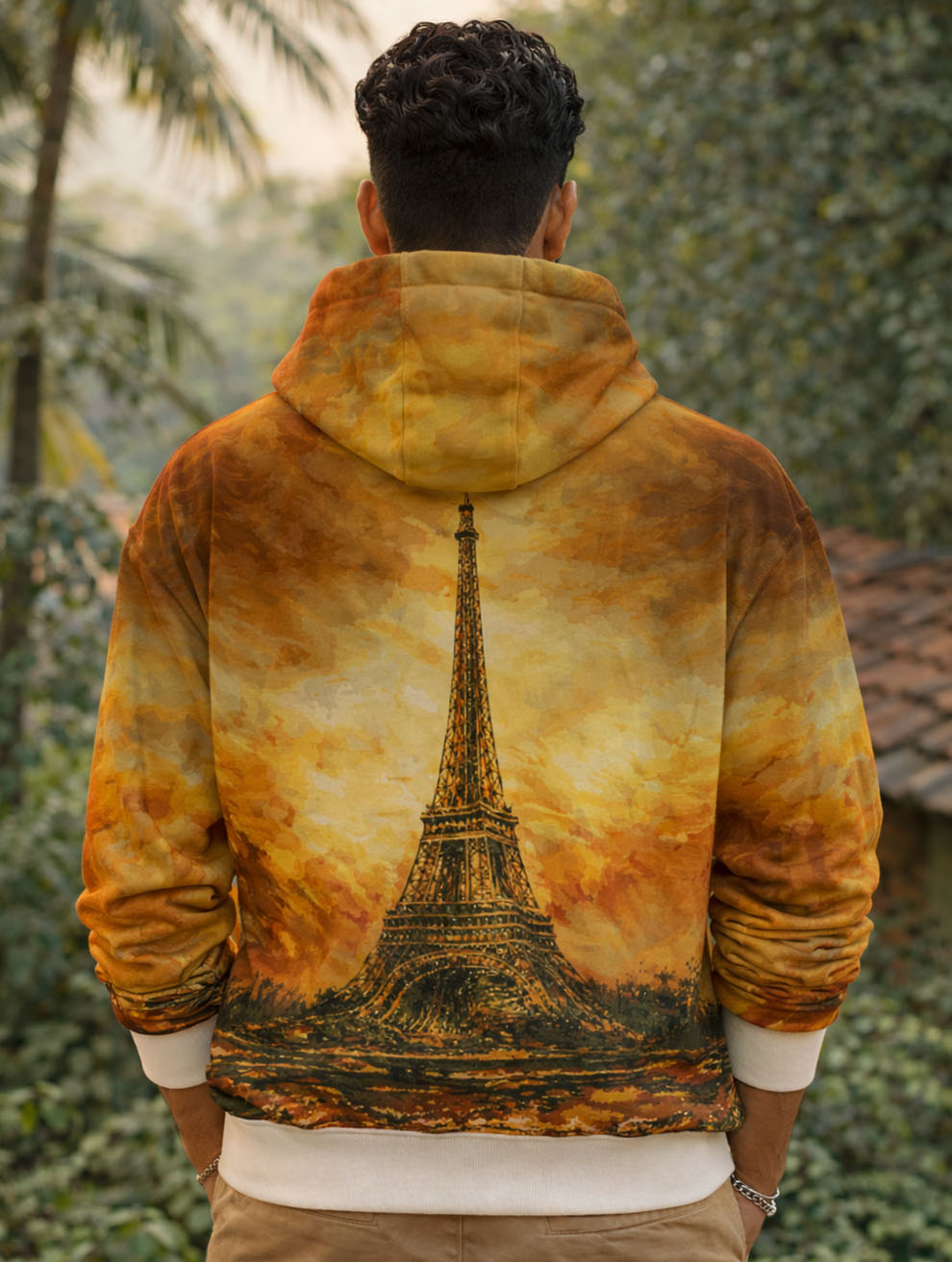 Eiffel Tower Print Hoodie