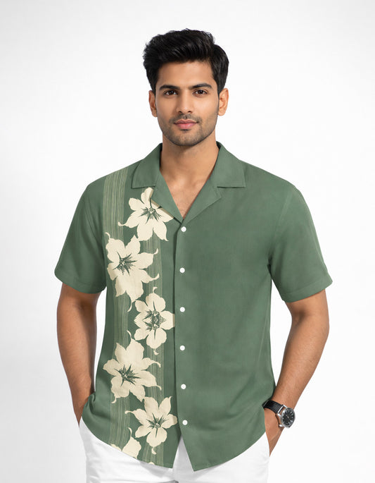 Flower Lining Printed Shirt