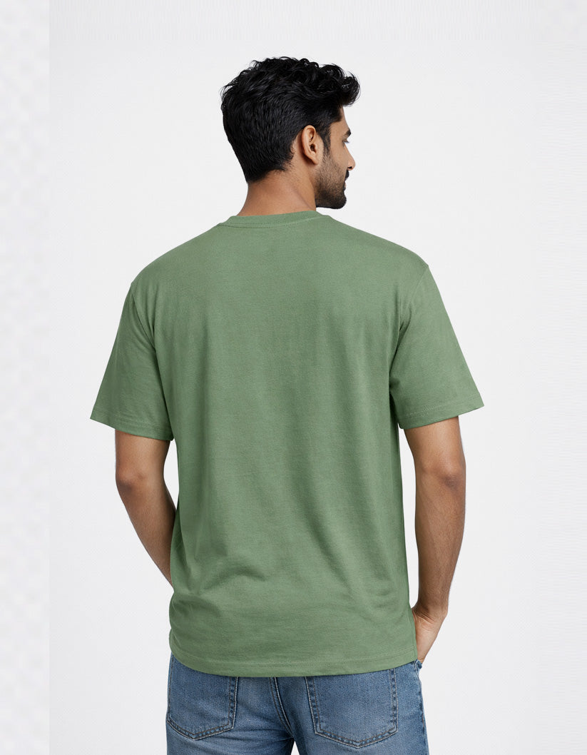 Big Leaf Print Round Neck T-Shirt
