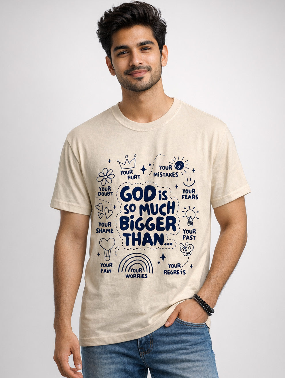 God is Bigger Printed T-Shirt