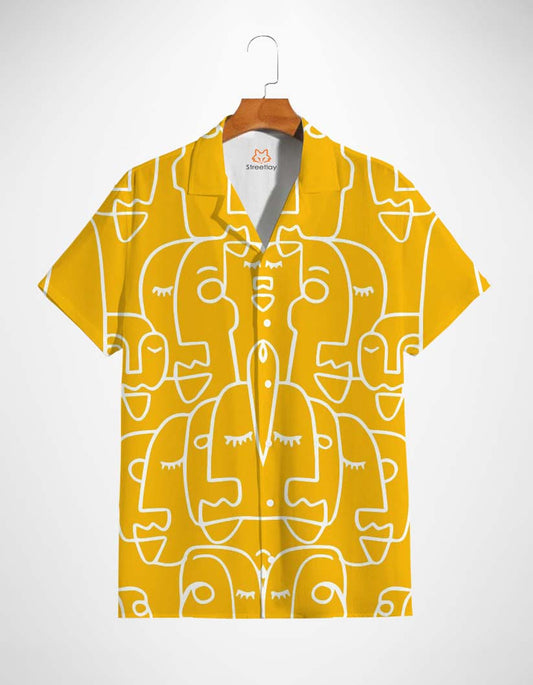 Abstract Faces Printed Shirt