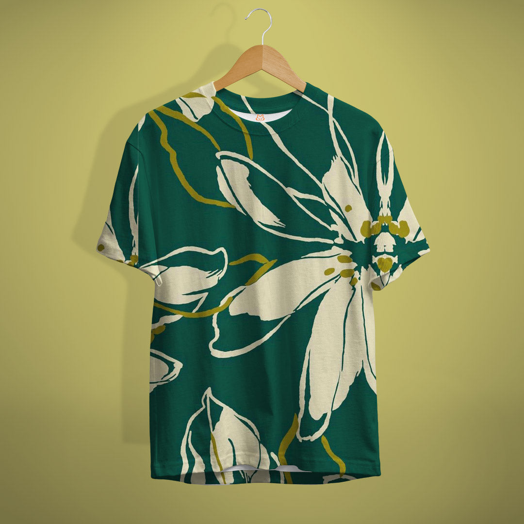 Big Floral Green T-Shirt