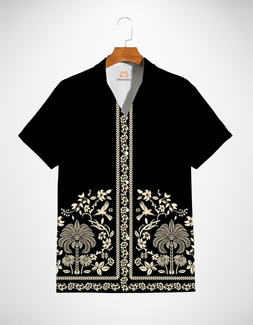 Black Floral Printed Shirt