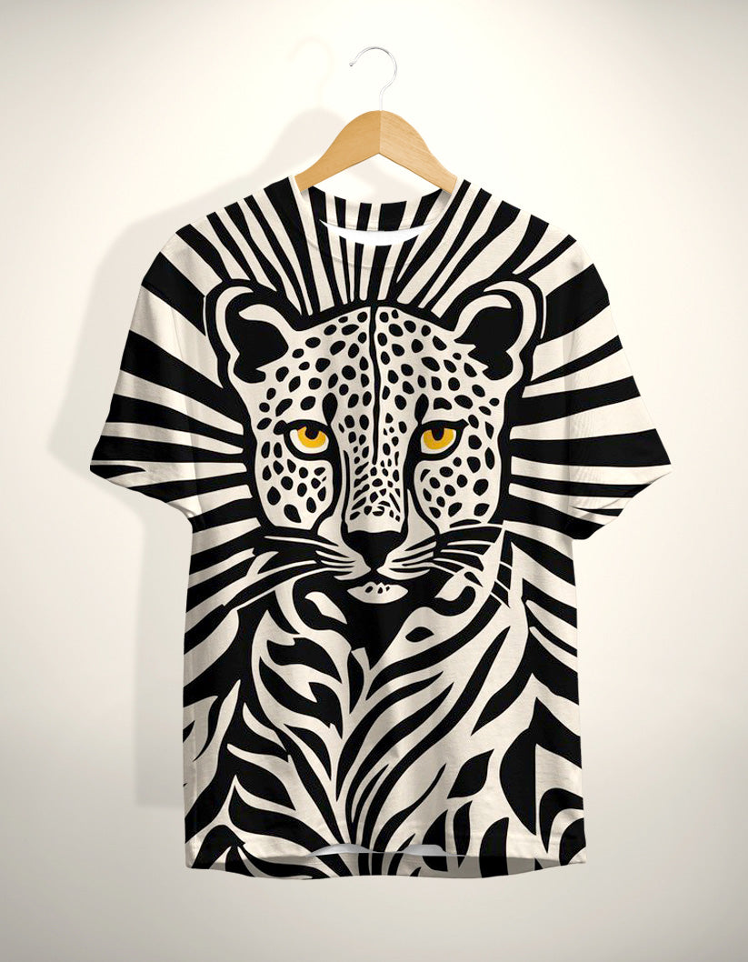 Black and White Leopard Print T-Shirt