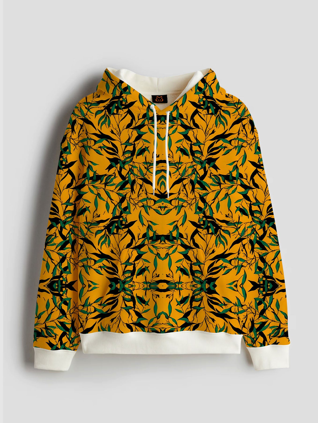 Green Leaf Printed Hoodie