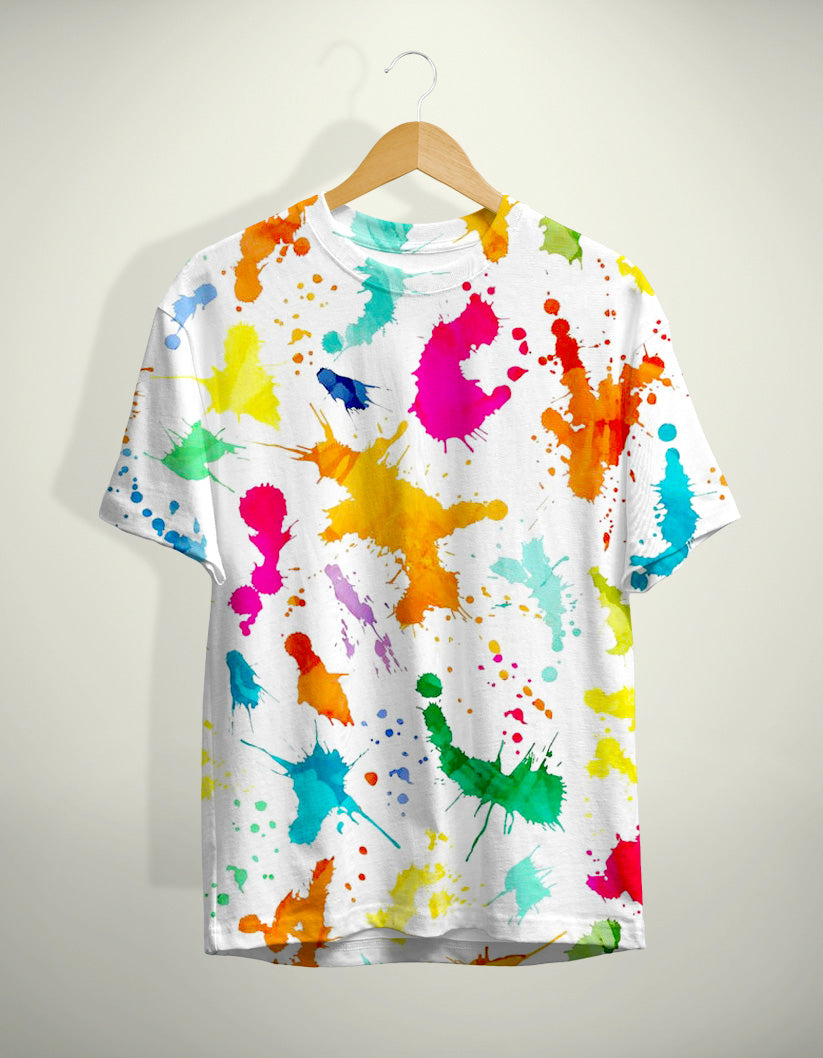 Holi Printed Round Neck T-Shirt