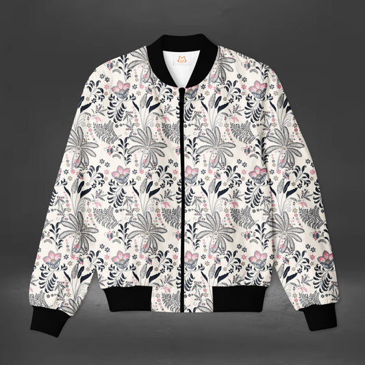 Men's Classic Floral Art Pattern Bomber Jacket