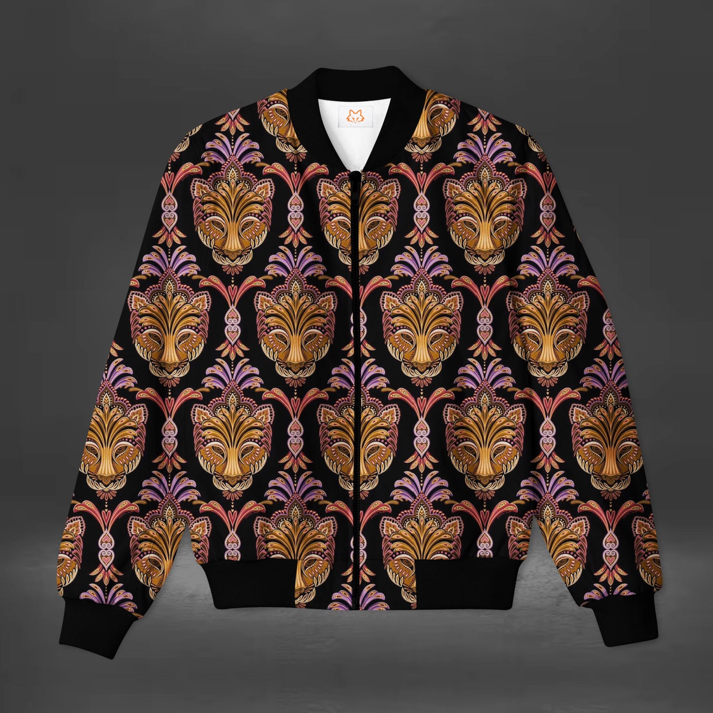 Men's Tiger Mask Printed Bomber Jacket