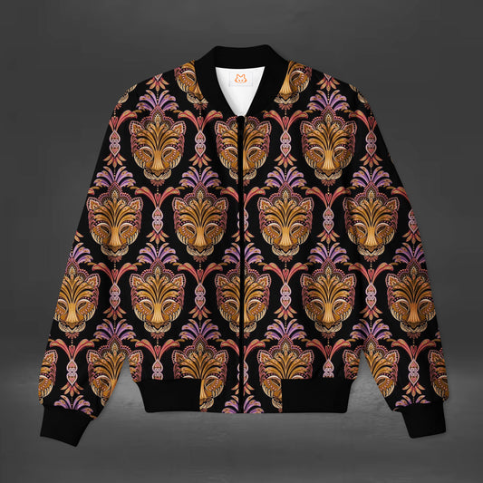Men's Tiger Mask Printed Bomber Jacket