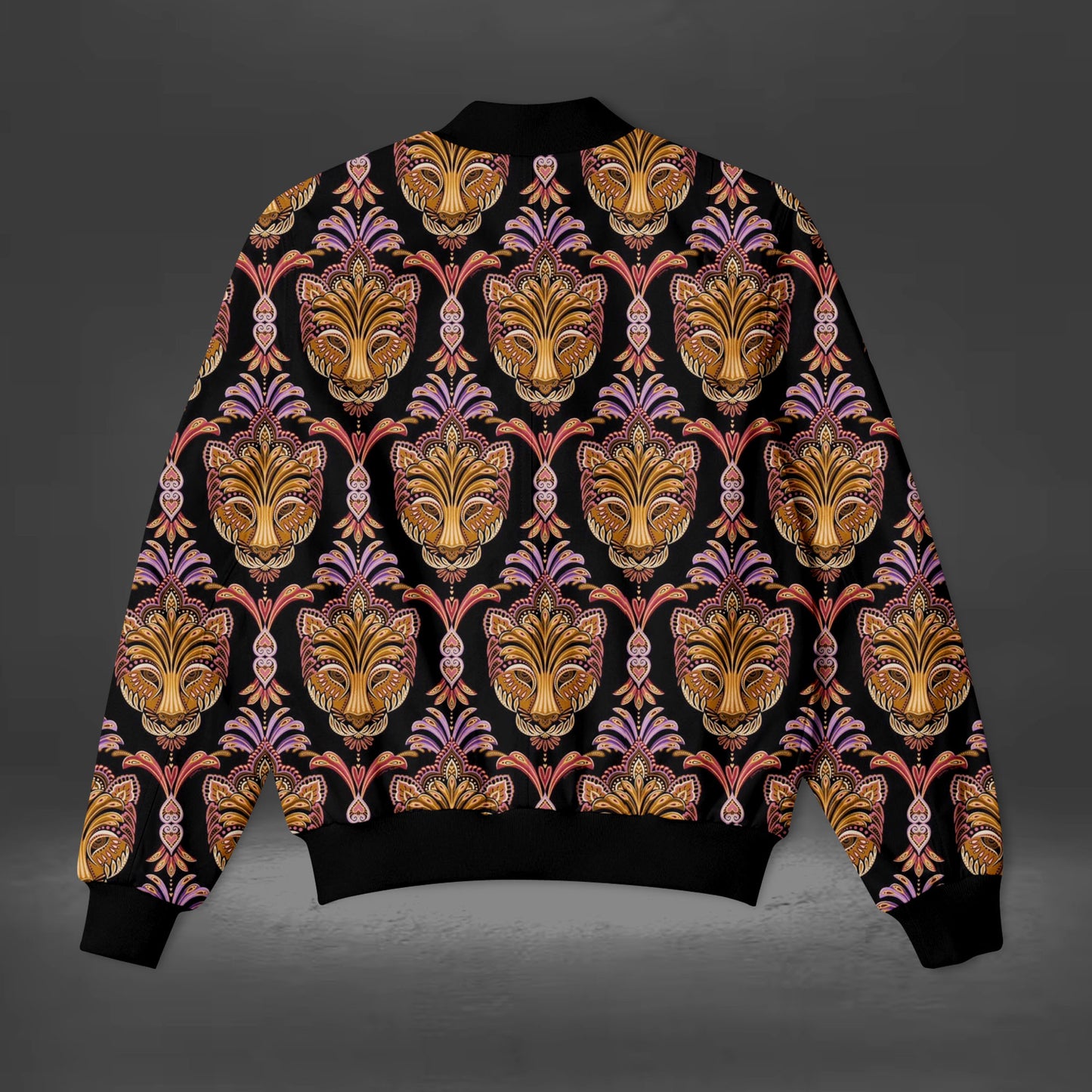 Men's Tiger Mask Printed Bomber Jacket