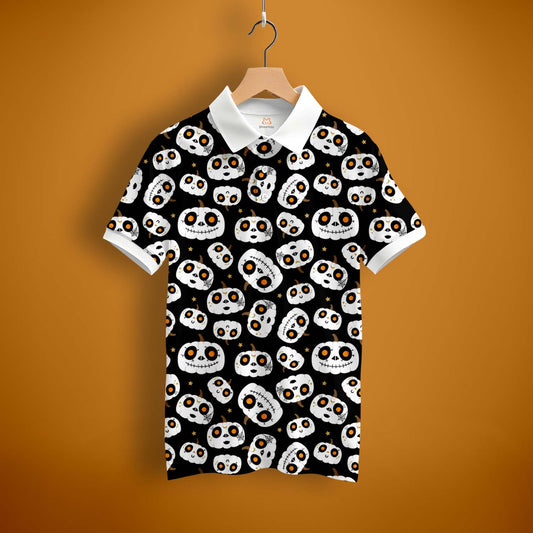 Pumpkin Print Polo T-Shirt