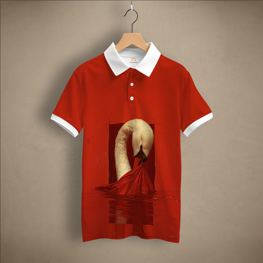 Red Swan Printed Polo