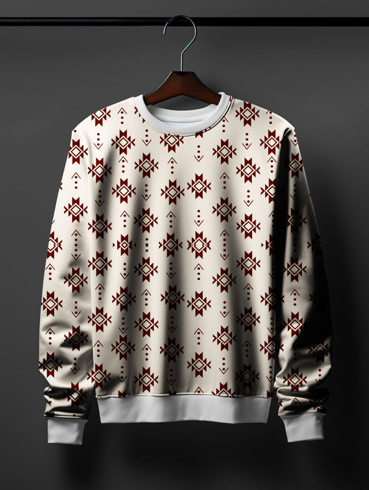 Red Tribal Ethnic Pattern Sweatshirt