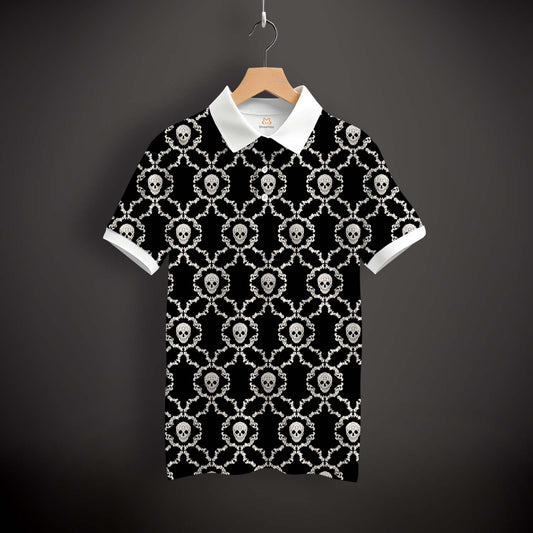 Skull Pattern Polo T-Shirt