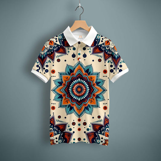 Traditional Print Polo T-Shirt