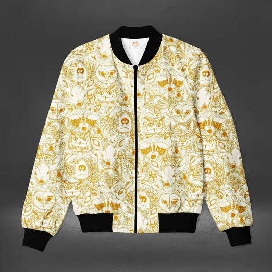 Woodland Animals Print Bomber