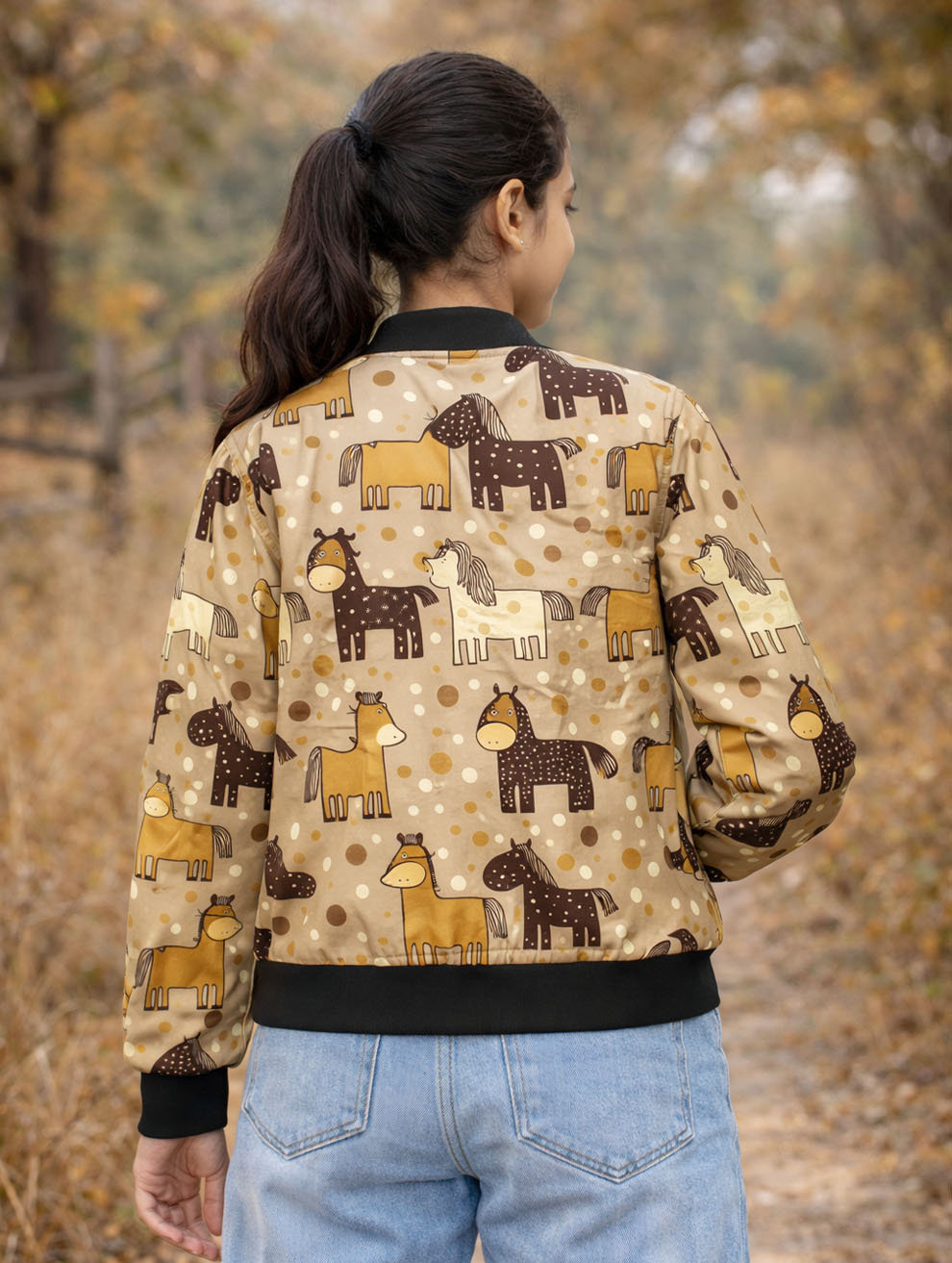 Girl's Printed Bomber Jacket #122